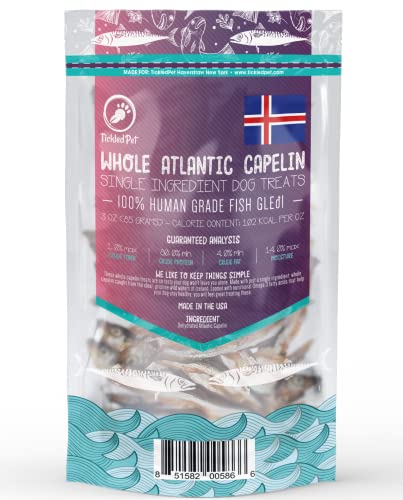  TickledPet Whole Capelin Dog Treats - Natural Single Ingredient Fish Dog Treats - Loaded With Taurine And Omegas For Healthy Skin And Coat