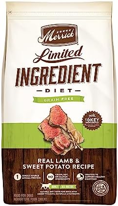  Merrick Limited Ingredient Diet Grain Free Dry Dog Food Real Lamb & Sweet Potato Recipe - 4 Lb. Bag