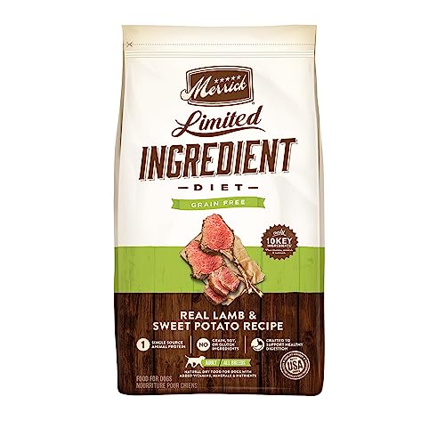  Merrick Limited Ingredient Diet Grain Free Dry Dog Food Real Lamb & Sweet Potato Recipe - 4 Lb. Bag