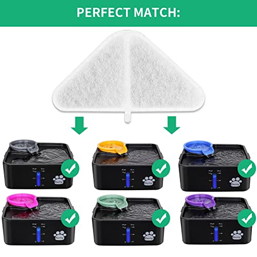  Replacement Filters For 230oz Dog Water Fountain, Made Of Activated Carbon And PP Cotton, Kastty Food Grade Water Fountain Filters, 6pes Filter + 6pes Mesh + 6pes Sponge
