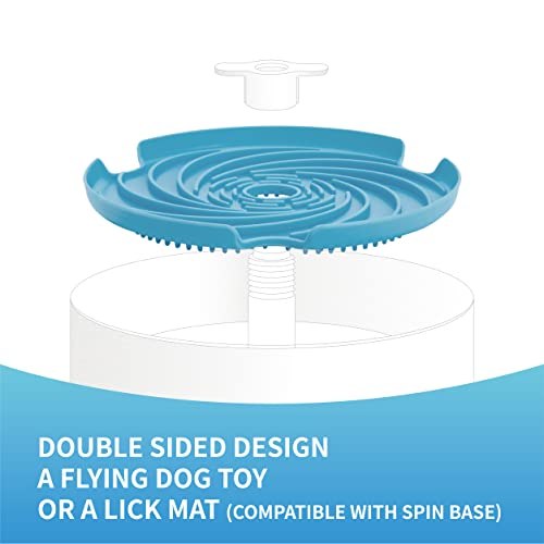  PetDreamHouse Spin Disc Slow Feeding Dog Bowl Insert And Frisbee, Slow Feeder Accessory Lick Mat, Blue