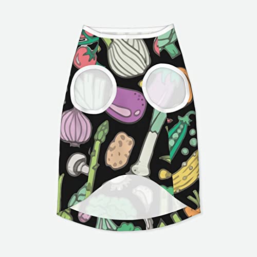  Cotton Pet Shirts Vegetables-Food-Doodle Puppy Costumes Dog Cat Pajamas Soft Dog Onesies Pet Jumpsuits 5X-Large