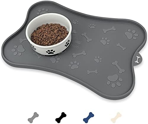  KPWACD Pet Placemat For Dog And Cat, Mat For Prevent Food And Water Overflow, Suitable For Small, Medium And Big Pet, Grey, Silicone