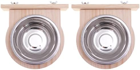  NOGRAX Feeders Water Conure Small For Parrot Cockatiel Steel Bowl Cage Budgies Macaw Holder Feeder Birds Pet With Stainless S Animal Bird Clamp Size Bowls Chinchilla Feeder (Color : As Shownx2pcs, S