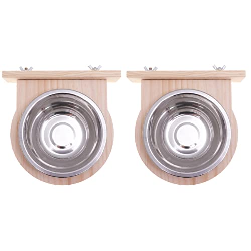  NOGRAX Feeders Water Conure Small For Parrot Cockatiel Steel Bowl Cage Budgies Macaw Holder Feeder Birds Pet With Stainless S Animal Bird Clamp Size Bowls Chinchilla Feeder (Color : As Shownx2pcs, S