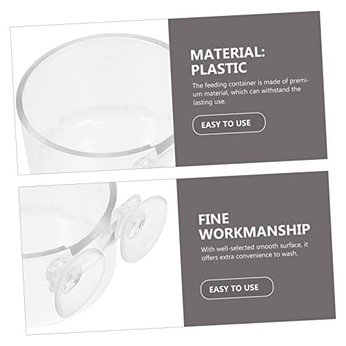  EVANEM 2pcs Feeding Cup Glass Dispenser Accessory Tray Aquarium Plant Feeder Fish Tank Shrimp Feeder Aquatic Pet Food Cup Aquarium Feeding Tools Floating Food Tray Plastic Fish Feeder