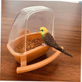  EVANEM Bird Food Box Clear Bird Feeder Bird Cages For Cockatiels Bird Cage Feeder Bird Coop Cup Bird Cage Bowl Parrot Feeder With Perch Bird Feeder With Stand Parrot Food Feeder Pet 2pcs