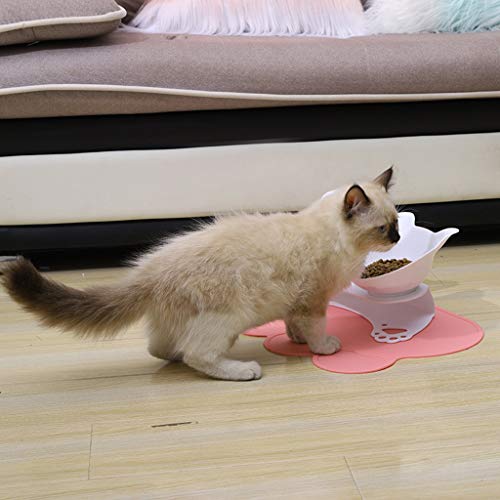  SOFEA Cat Necklace Storage Necklace Storage Necklace StorageDog Double Bowls With Raised Stand Pet Food Water Feeder 15° Tilted Container