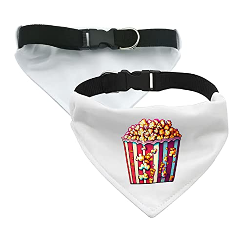 GENERIC Popcorn Pet Bandana Collar - Food Print Scarf Collar - Colorful Dog Bandana - XL