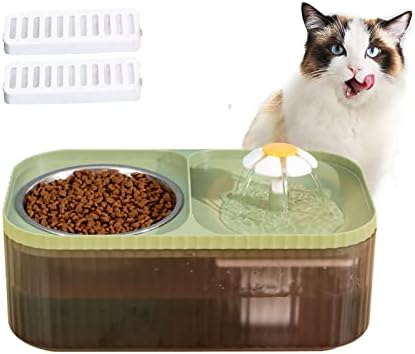  Suertree Cat Fountain Water Bowl Stainless Steel, 101oz/3L Automatic Pet Water Fountain, Dog Water Dispenser Cat Feeding Watering Supplies With 2 Filters For Cats, Dogs, Pets Blue
