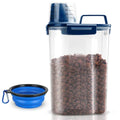  TIOVERY Upgraded Dog Food Storage Container Small, Cat Food Container Airtight, Pet Food Container Dispenser With Pour Spout, Measuring Cup And 4 Seal Buckles For Dogs, Cats, Birds (Blue)