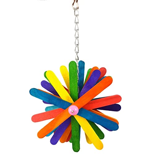  JYDQM 6Pcs Pet Parrot Toys Wooden Hanging Cage Toys For Parrots Bird Funny Hanging Standing Toy Pet Bird Training Supplies