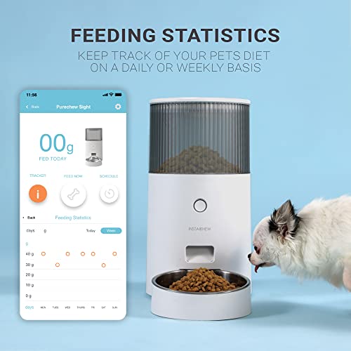  INSTACHEW Purechew Mini Automatic Cat Feeders 2.5L - Automatic Cat Food Dispenser- Dry Food Smart Dog Feeder - Automatic Pet Feeders For Cats And Dogs -Programmable Portion Control- Timed Cat Feeder