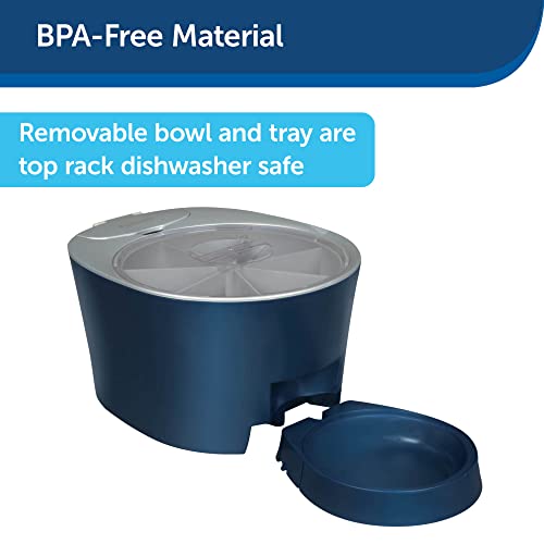  PetSafe 6 Meal Programmable Pet Food Dispenser, Automatic Dog And Cat Feeder- Dry Kibble Or Semi-Moist Pet Food, Slow Feed Portion Control (6 Cup/48 Ounce Capacity), Tamper-Resistant, Sleep Mode Blue