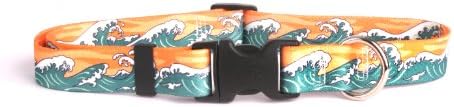  Mystic Waves Blue Dog Collar - Size Large 18" To 28" Long