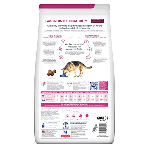  Hill's Prescription Diet Gastrointestinal Biome Digestive/Fiber Care With Chicken Dry Dog Food, Veterinary Diet, 16 Lb. Bag