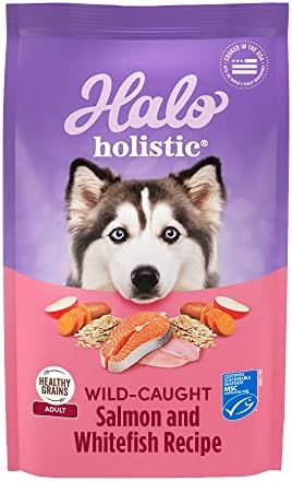  Halo® Holistic Adult Dog Healthy Grains Wild-Caught Salmon & Whitefish Recipe 3.5 Lb