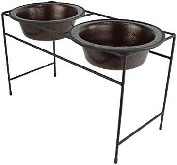  Platinum Pets Double Diner Feeder With Stainless Steel Dog Bowls, 3.5 Cup/28 Oz, Midnight Black, Medium