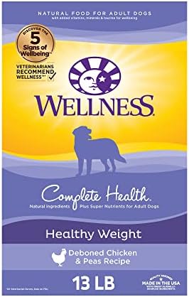  Wellness Complete Health Dry Dog Food With Grains, Natural Ingredients, Made In USA With Real Meat, All Breeds, For Adult Dogs (Lamb & Barley, 5-Pound Bag)