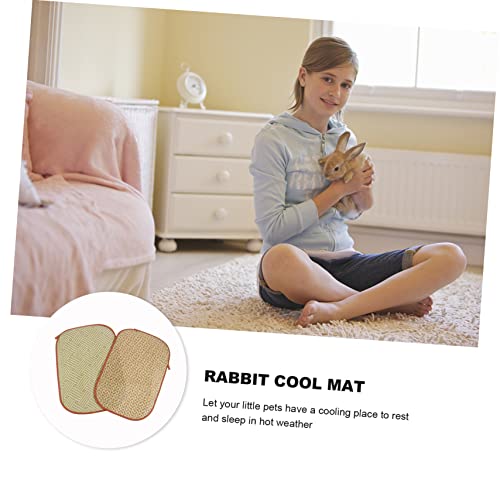  Iplusmile 4 Pcs Rabbit Mat Small Dog Chew Toys Chinchilla Bedding Toys For Kittens Rabbit Bed Cat Summer Mat Pet Bedding Cooling Grass Mat Cool Bed Manual Grass And Vines Chew Toys