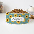 GENERIC Personalized Pet's Name Bowl, Sunflowers Pet Bowl Customized Name, Food Bowl For Dog, Cat Drinking Bowl, Ceramic Bowl Available In Two Sizes