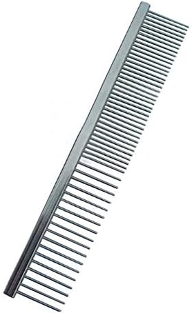 YangYan Pet Soft Stainless Steel Comb Trimmer Grooming Comb Brush Stainless Steel Pet Dog Cat Comb Hair Shedding Grooming Flea Comb (Color : Silver, Size : 2.8x16.5cm)