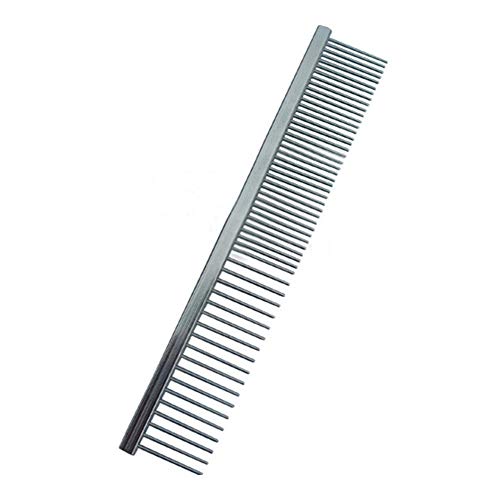  YangYan Pet Soft Stainless Steel Comb Trimmer Grooming Comb Brush Stainless Steel Pet Dog Cat Comb Hair Shedding Grooming Flea Comb (Color : Silver, Size : 2.8x16.5cm)