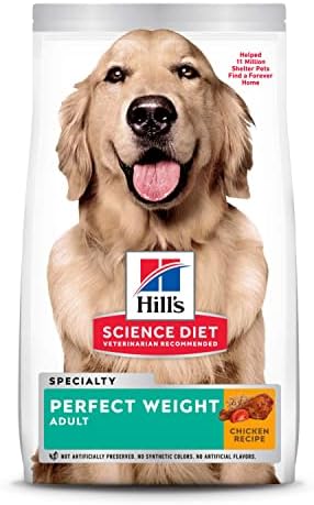 Hill's Science Diet Adult Perfect Weight Chicken Recipe Dry Dog Food, 25 Lb. Bag