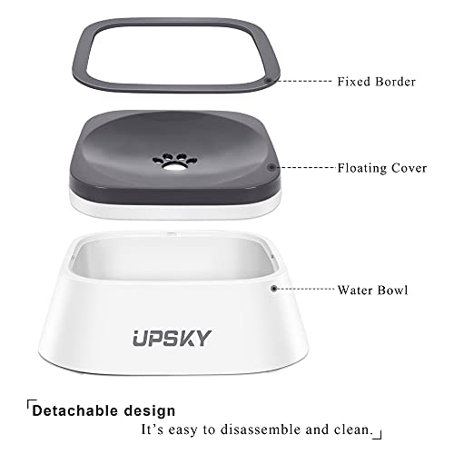  UPSKY Dog Bowl Dog Water Bowl No Spill Pet Water Bowl No Drip Slow Water Feeder Dog Bowl No-Slip Pet Water Dispenser 35oz Slow Drinking Bowl For Dogs And Cats
