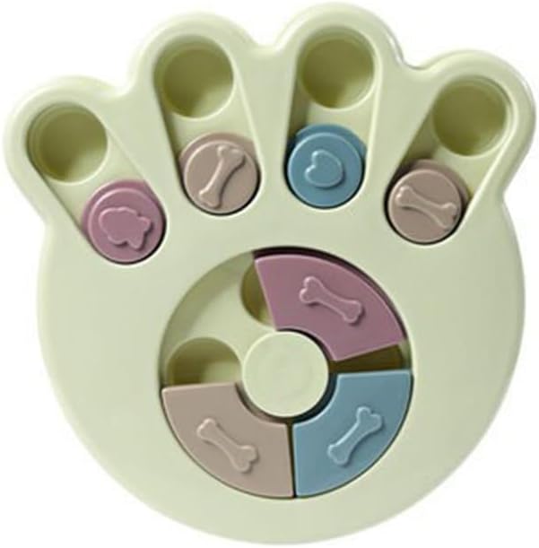  Vakitar Dog Treat Puzzle Interacive Cute Shape Slow Eating Dogs Food Puzzle Feeder Toys For Pet Dog(Claw Blue)