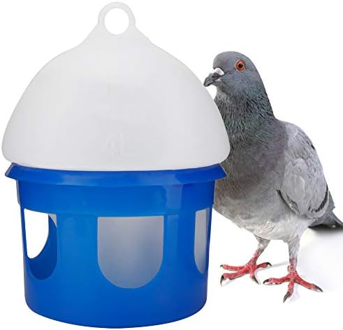  Milltrip Automatic Pigeon Feeder House Design Cover Feeding Food Dispenser Sand Case Multi Functional Pet Birds Parrot Container Supplies Dustptoof(4L)