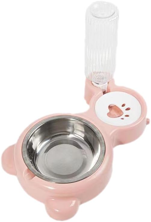  Pet Cat Food Bowl Dog Food Bowl Automatic Water Feeder Small And Medium-Sized Pet Bowl Stainless Steel Rice Bowl Pet Supplies (Blue)