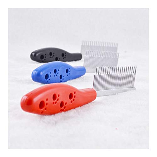  YangYan Pet Dog Cat Metal Double Row Teeth Brush Grooming Hair Comb Rake Tool Useful (Color : Random Color, Size : M)