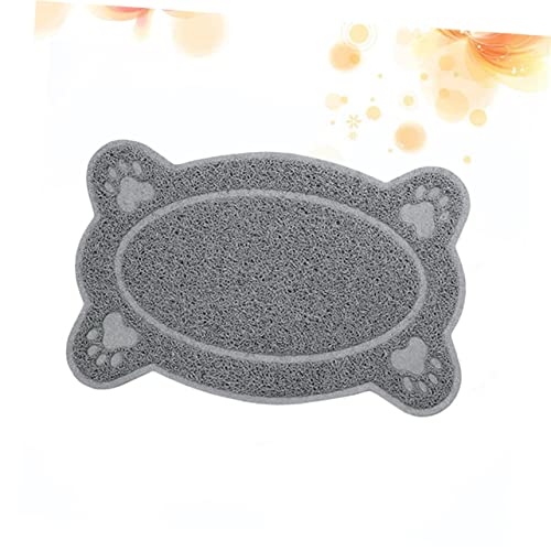  Silicone Desk Mat Non Skid Rug Cat Litter Rug 2pcs Cat Face Shaped Mat Silicone Table Mats Cat Matts For Litter Dog Feeding Tablemat Carpet Trash Can Pet Mat Pet Supplies Grey Cute