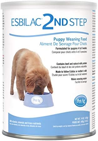  PetAg Esbilac 2nd Step Puppy Weaning Food - With Natural Milk Protein, Vitamins, And Minerals For 4-8 Week-Old Puppies - 14 Oz Powdered Mix
