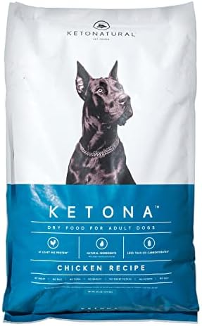  Ketona Chicken Recipe Adult Dry Dog Food, Natural, Low Carb (only 5%), High Protein (46%), Grain-Free, The Nutrition Of A Raw Diet With The Cost And Convenience Of A Kibble; 4.2lb