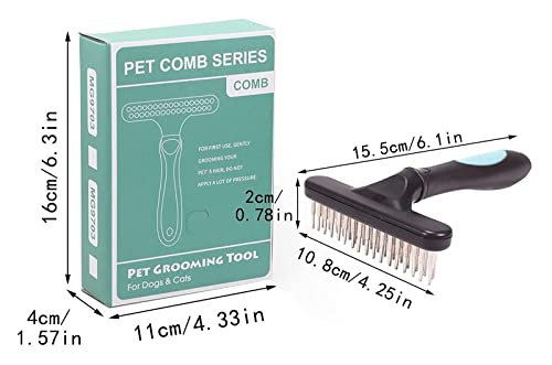  AIRFUL Pet Supplies For Dogs Bed Pet Grooming Brush Shedding And Dematting Undercoat Rake Comb For Dogs And Cats Extra Wide Blue Pet Supplies For Cats Food (Blue, One Size) (Color : Blue)