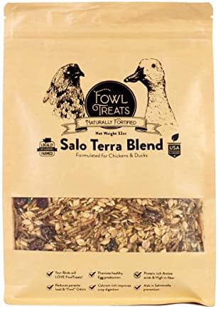  Fowl Treats Naturally Fortified Treats – Protein Rich Supplement Suitable For Chickens, Hens And Ducks, Hand Mixed With USA Grown Ingredients – Solstice Blend – 32oz