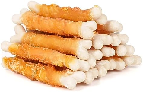  MON2SUN Dog Treats, Chicken Wrapped Calcium Dog Bones Without Rawhide, 2.3 Inch Training Treats For Teeth Cleaning And Fresh Breath, Dog Chews For Puppy And Small Dogs (56 Count - Pack Of 1)