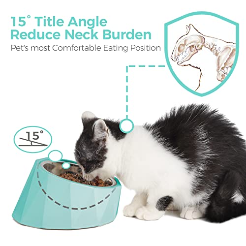  MSBC Elevated Dog Bowl For Medium Dogs, Tilted Dog Bowl Raised Dog Bowl With Detachable Melamine Stand For Medium Dogs, Non-Skid, Easier To Reach Food
