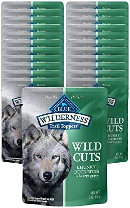  Blue Buffalo Wilderness Trail Toppers Wild Cuts High Protein, Natural Wet Dog Food Variety Pack, Chicken And Beef Bites, 3-oz Pouch, 12 Count