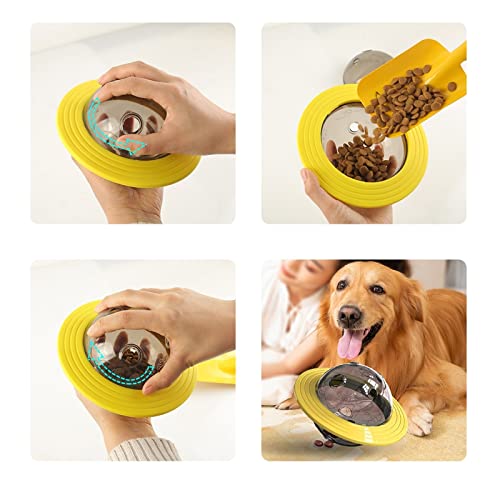  AYENCI Cat Automatic Water, Dog Toy Tumbler Pet Feeder Bite Resistant Interactive Food Treat Ball Dispenser Intellectual Training Food Bowl Pet Supplies (Size : Azul)