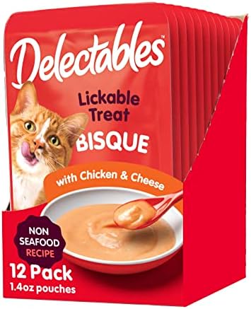  Delectables Bisque Non-Seafood Lickable Wet Cat Treats, Variety Pack, 12 Count (Pack Of 1)