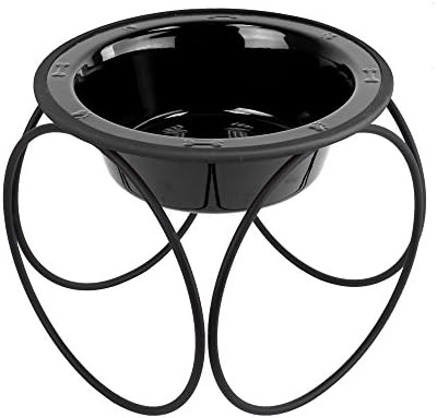  Platinum Pets Olympic Single Diner Feeder With Stainless Steel Dog Bowl, Large, Midnight Black
