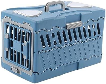  WeiLaiKeQi Collapsible Puppy Crate Portable Dog Kennel Foldable Reusable Heavy Duty Cat Transport Box Travel Cage For Kitten Rabbit Small Animals, Yellow