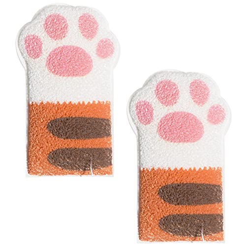  HEIMP 2pcs Multipurpose Scrubber Shaped Scrubbing Skin For Pet Paw Cleaners Shower Sponges Mesh Sponge Cute Foam Scrubbers Infant Newborn Food Loofha Soap Back Bowl Dog Kids Ball Loofah