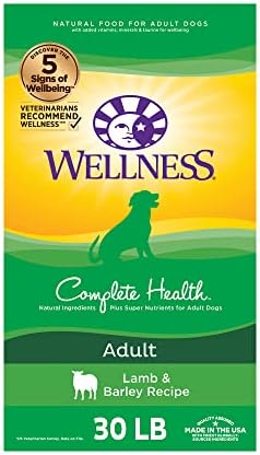  Wellness Complete Health Dry Dog Food With Grains, Natural Ingredients, Made In USA With Real Meat, All Breeds, For Adult Dogs (Whitefish & Sweet Potato, 5-Pound Bag)