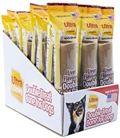  Ultra Chewy Naturals Dog Treats Bone Made In USA Highly Digestible Irresistible Flavors Special Box With Individual Packages (Peanut Butter, 12 Count)
