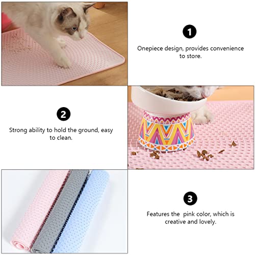  1pc Pink Water, Cushion Food For Mat- Trapper Mat Easy Non-Slip Silicone Pad Car To Tray Washable Cats And Water Litter Dog Placemat Floors Feeding Mats Cat Clean Rug