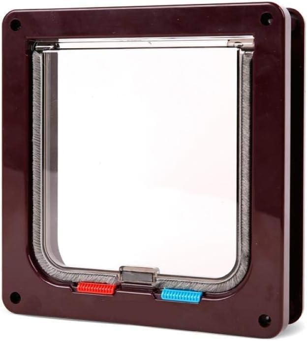 GENERIC Door Small Cat Gate Door Dog Door 4 Way Lockable Cat Kitten Door Security Flap Door Abs Plastic 1Pcs 25X23.5X5.3Cm